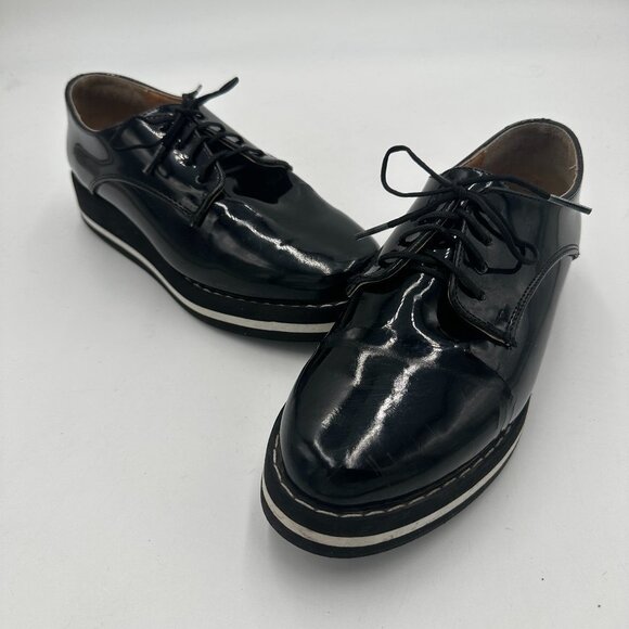 Dorothy Gaynor Other - DOROTHY GAYNOR Mens Black Patent Leather Platform Oxfords  7.5M*